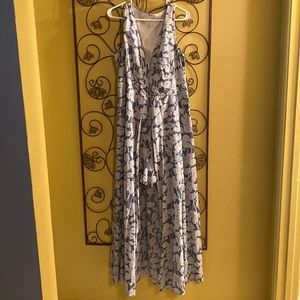 Eshakti Women Maxi Dress Romper with shorts Front Zipper w/pockets Size 1X(16W)